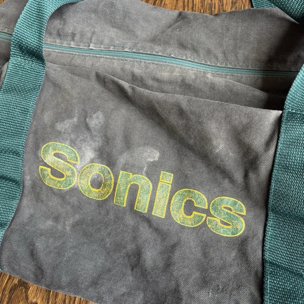 Vintage 80s Seattle SuperSonics Canvas Duffle Bag NBA BasketBall Gym ABC RARE